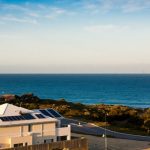 A scenic view of Yanchep coastal getaway accommodation with a backdrop of the ocean and coastline